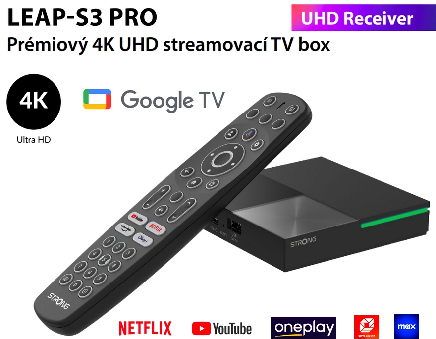 Strong LEAP-S3PRO Google TV 4K UHD Android TV multimediální přehrávač